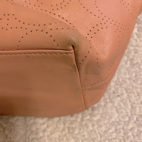 COACH Perforated Signature Pink/Peach Leather Tote / Purse - F16598 - Picture 8 of 9